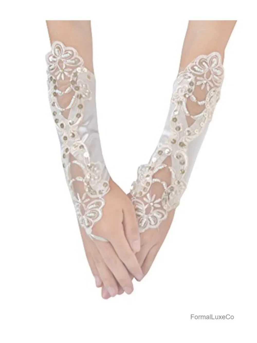 Fingerless Satin 1920s Gloves Banquet Party Elegant Lace Embroidered Bridal